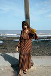 Sundown Stripe Cotton Skirt and Top Set