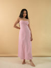 Blush Column Cotton Yarn Dyed Midi Dress
