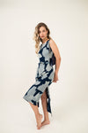 Shibori Tide Denim Midi Dress