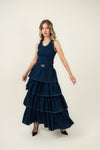 Bleu Rêve Tiered Maxi Skirt and Cami Co-ord